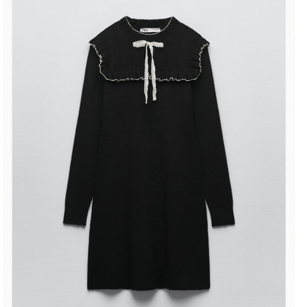Zara KNIT BOW MINI DRESS
BLACK